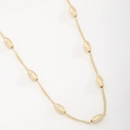 COLAR COM ESFERAS ALONGADAS INTERCALADAS