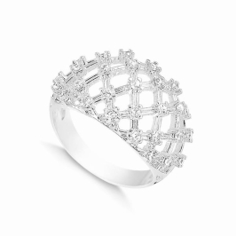 ANEL TRANÇADO COM ZIRCÔNIAS