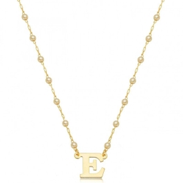 COLAR PÉROLAS LETRA E