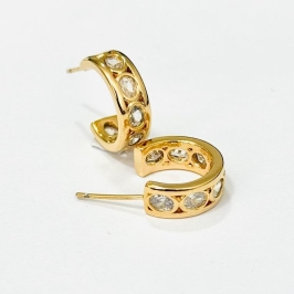 MEIA ARGOLA ZIRCÔNIAS OVAIS