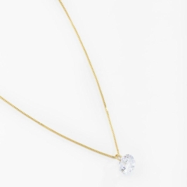 COLAR PONTO DE LUZ ZIRCÔNIA CRISTAL MÉDIA