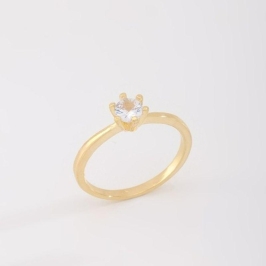 ANEL SOLITÁRIO COM ZIRCÔNIA CENTRAL LAPIDADA