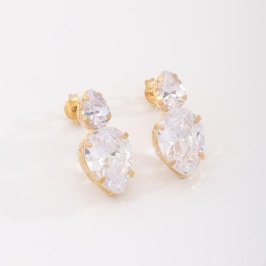 BRINCO DUAS GOTAS ZIRCÔNIAS