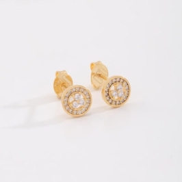 BRINCO REDONDO ZIRCÔNIAS COM DETALHES CENTRAIS