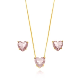 CONJUNTO CORAÇÃO ROSA