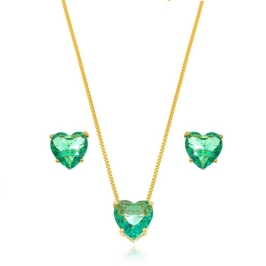 CONJUNTO CORAÇÃO TURMALINA