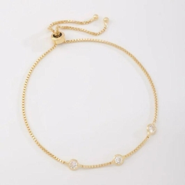 PULSEIRA COM ZIRCÔNIAS LAPIDADAS E FECHO AJUSTÁVEL