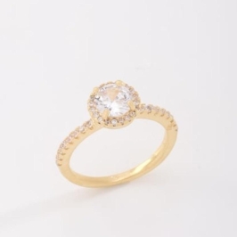 ANEL COM PEDRA CENTRAL REDONDA