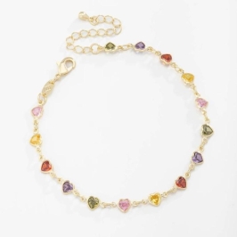 PULSEIRA CORAÇÕES CRISTAIS COLORIDOS