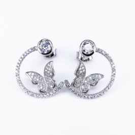 BRINCO BORBOLETA ZIRCÔNIAS