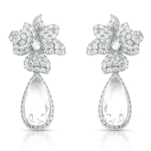 BRINCO GOTA FESTA BASE FLOR COM ZIRCÔNIAS