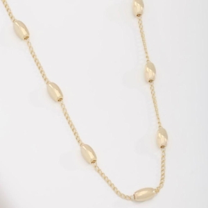 COLAR COM ESFERAS ALONGADAS INTERCALADAS