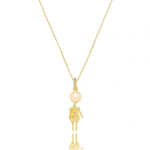 COLAR MENINA PÉROLA E ZIRCÔNIAS