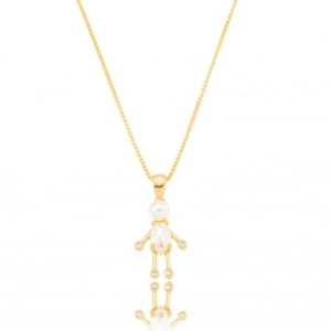 COLAR MENINO PÉROLA E ZIRCÔNIAS