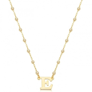 COLAR PÉROLAS LETRA E