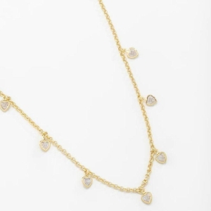 COLAR PINGENTES CORAÇÕES ZIRCÔNIA