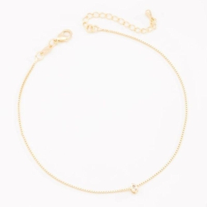 TORNOZELEIRA COM PINGENTE GOTINHA ZIRCÔNIA