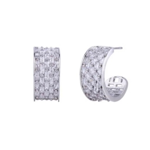 MEIA ARGOLA ZIRCÔNIAS BAGUETES