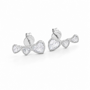 EAR CUFF CORAÇÕES ZIRCÔNIAS