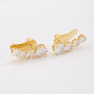 EAR CUFF ZIRCÔNIAS REDONDAS