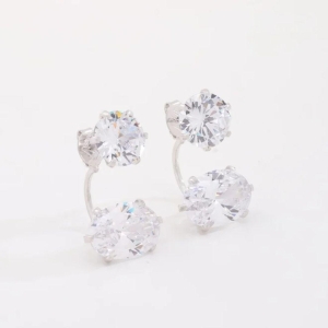 EAR JACKET ZIRCÔNIAS REDONDAS E OVAIS