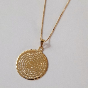 COLAR PAI NOSSO MEDALHA REDONDA