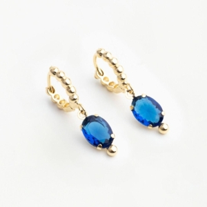 ARGOLINHA BOLINHAS PINGENTE OVAL AZUL MARINHO