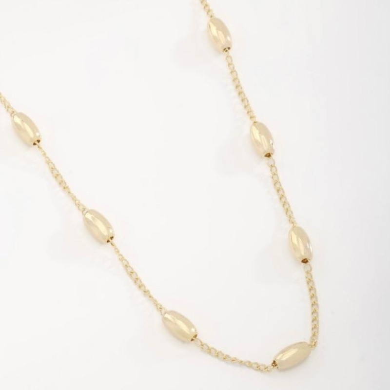 COLAR COM ESFERAS ALONGADAS INTERCALADAS