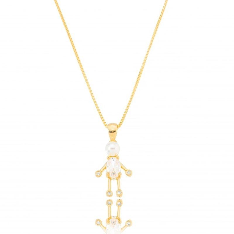 COLAR MENINO PÉROLA E ZIRCÔNIAS