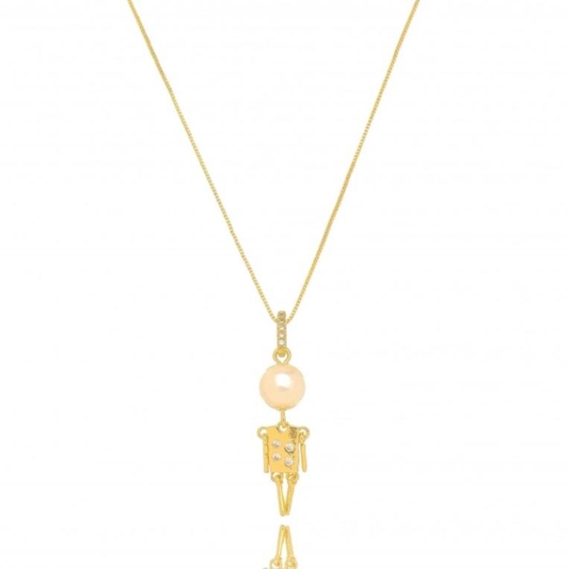 COLAR MENINO PÉROLA E ZIRCÔNIAS