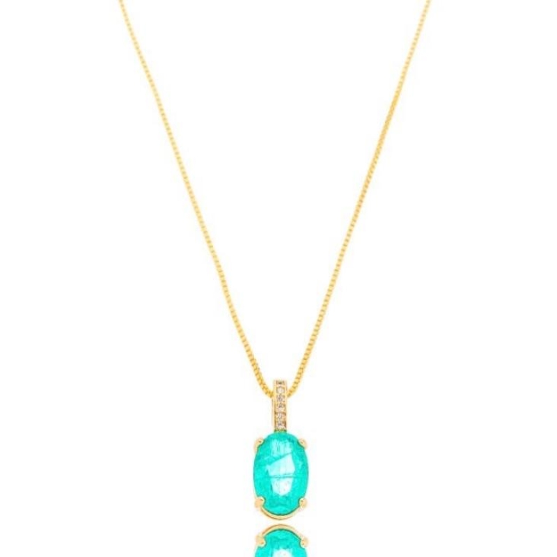 COLAR ZIRCÔNIA OVAL FUSION TURMALINA