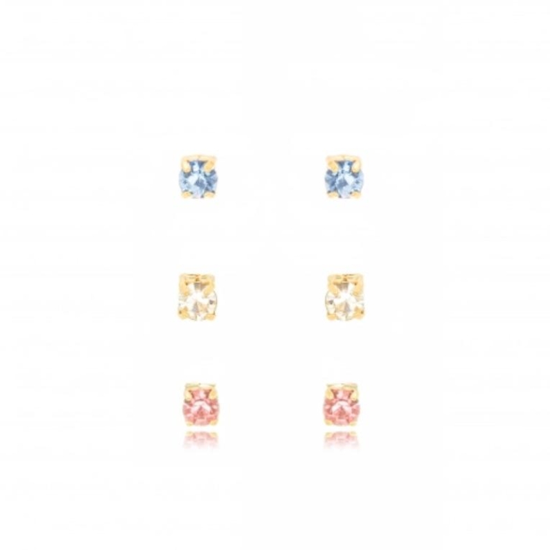 TRIO PONTO DE LUZ ZIRCÔNIAS COLORIDAS