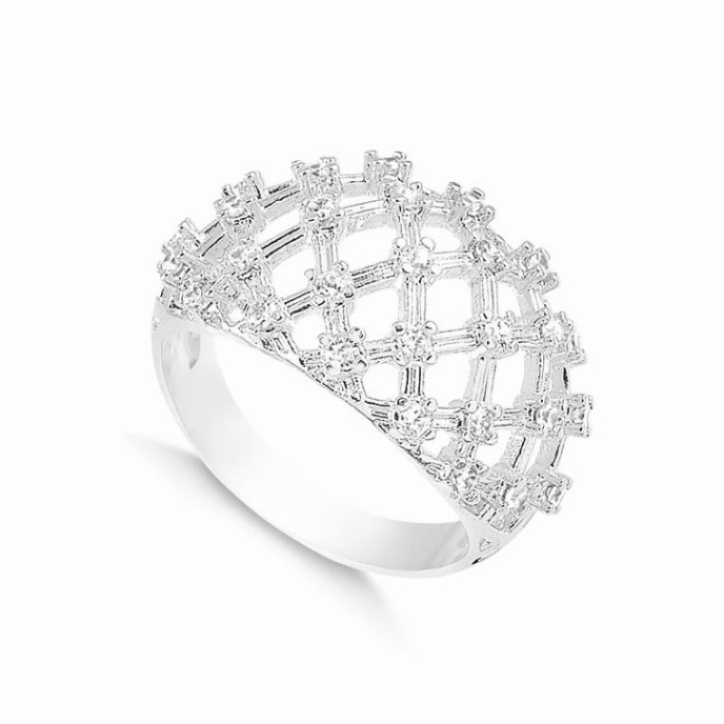 ANEL TRANÇADO COM ZIRCÔNIAS