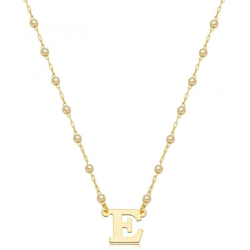 COLAR PÉROLAS LETRA E