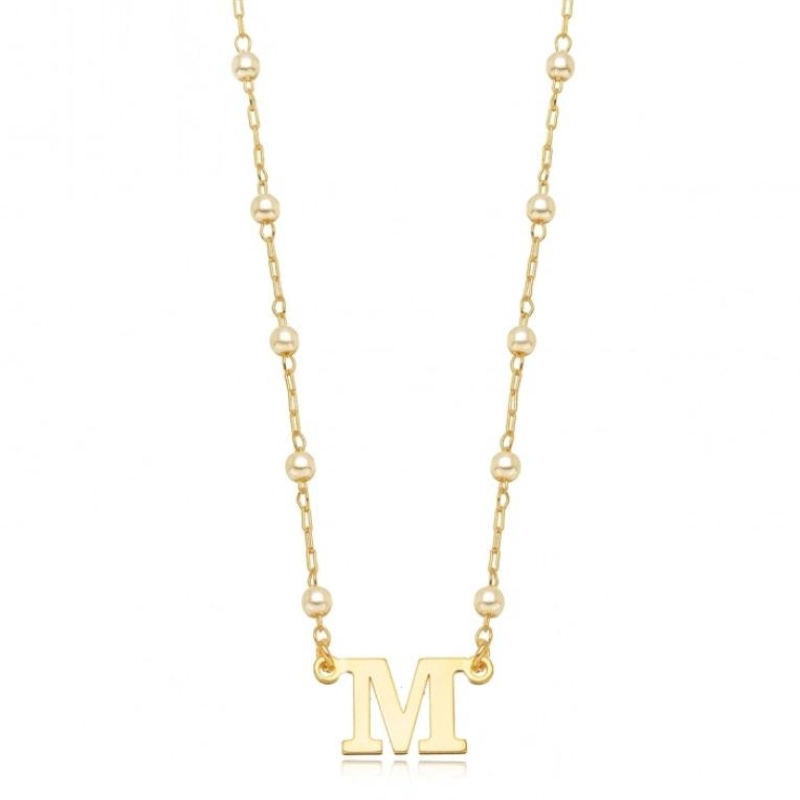 COLAR PÉROLAS LETRA M