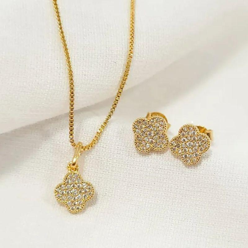 CONJUNTO TREVO MICROZIRCÔNIAS