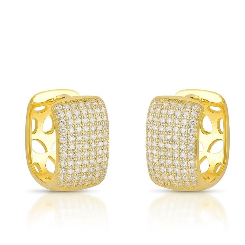 ARGOLA RETANGULAR MICROZIRCÔNIAS CRISTAIS