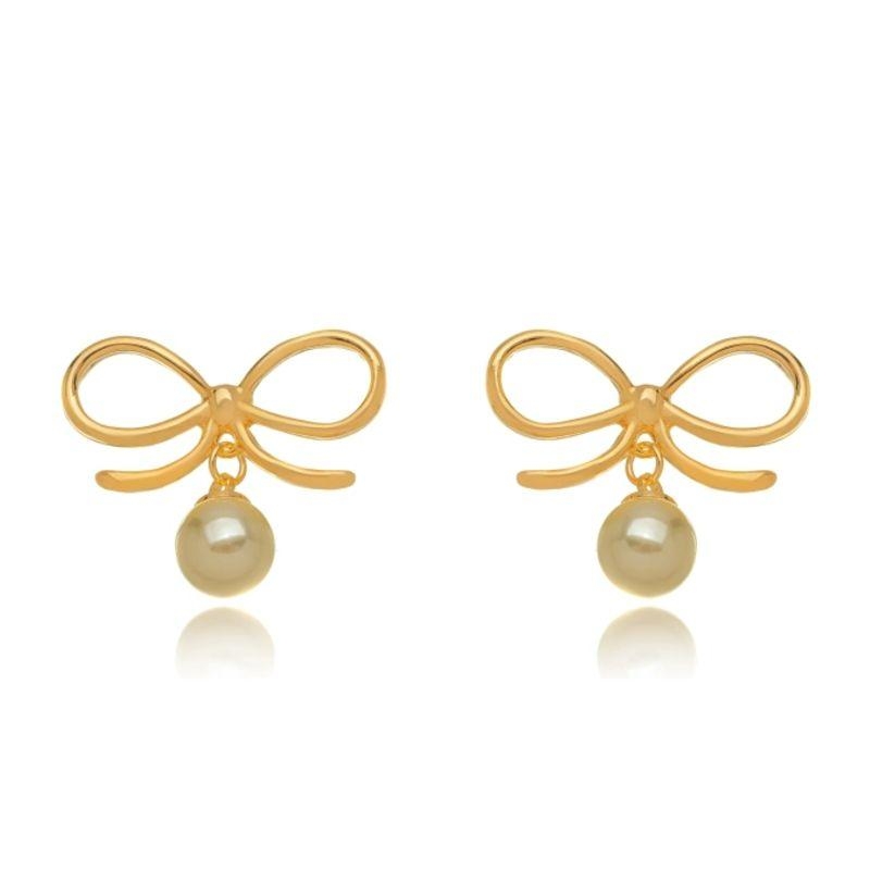 BRINCO LAÇO COM PINGENTE PÉROLA
