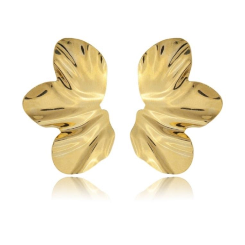 BRINCO MEIA FLOR CHAPA