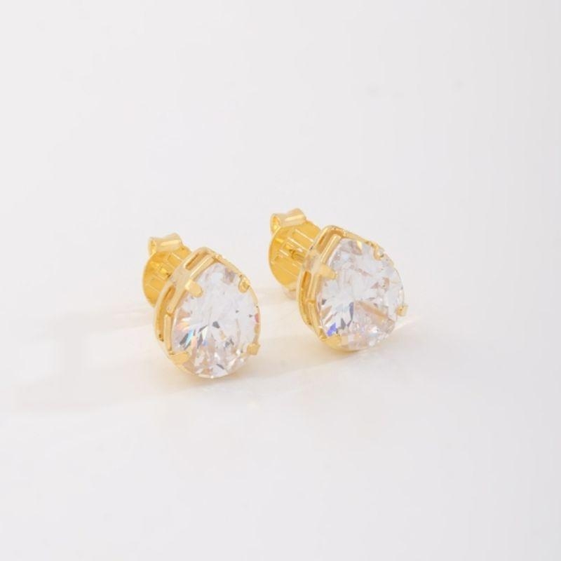 BRINCO ZIRCÔNIA EM FORMATO DE GOTA