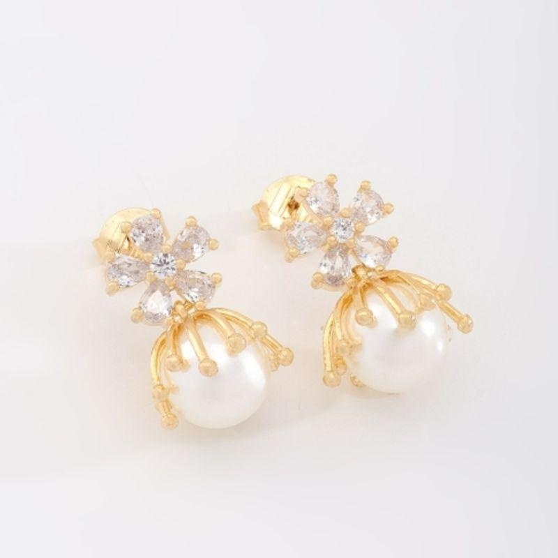 BRINCO PÉROLA BASE FLOR