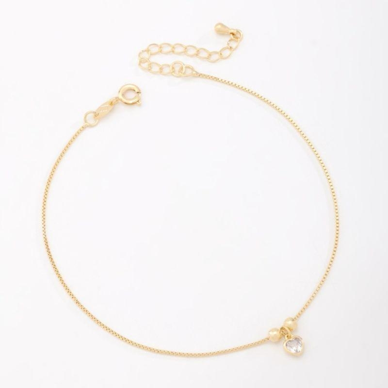 TORNOZELEIRA CORAÇÃO E BOLINHAS