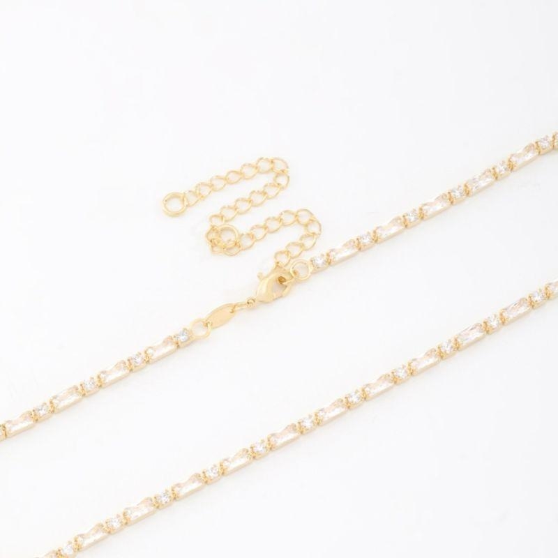 CHOKER ZIRCÔNIAS RETANGULARES E QUADRADAS