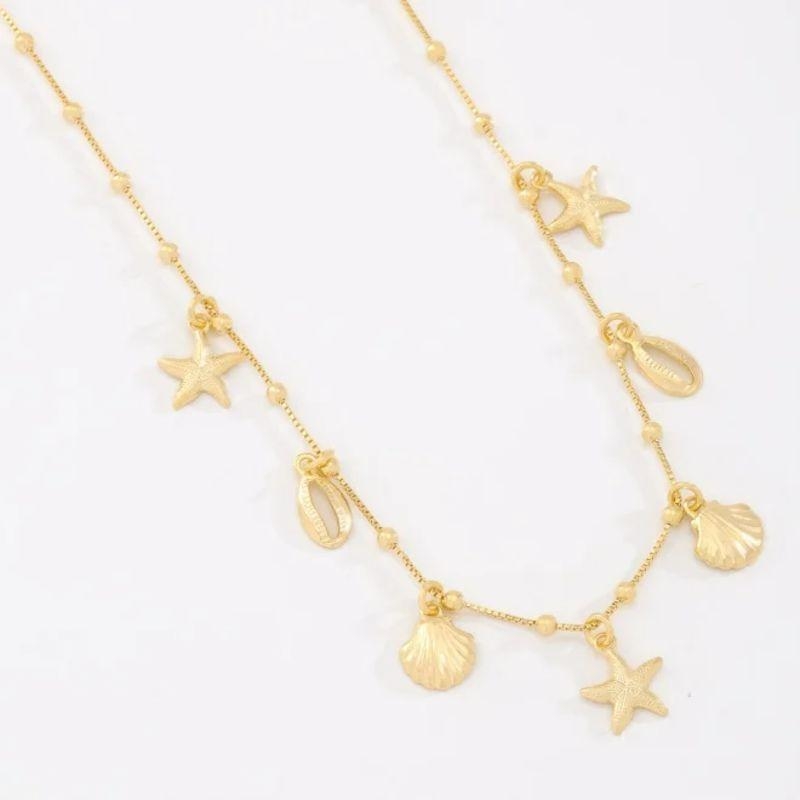COLAR PINGENTES ESTRELA DO MAR E CONCHAS