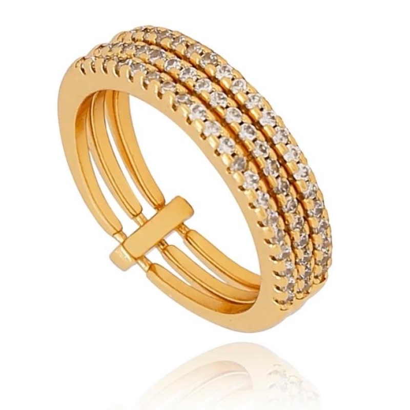 ANEL TRIPLO ZIRCÔNIAS