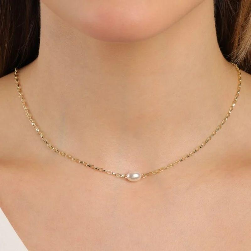 CHOKER  PÉROLA OVAL