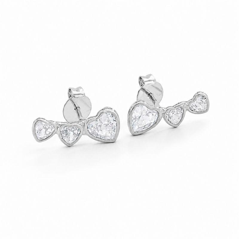 EAR CUFF CORAÇÕES ZIRCÔNIAS