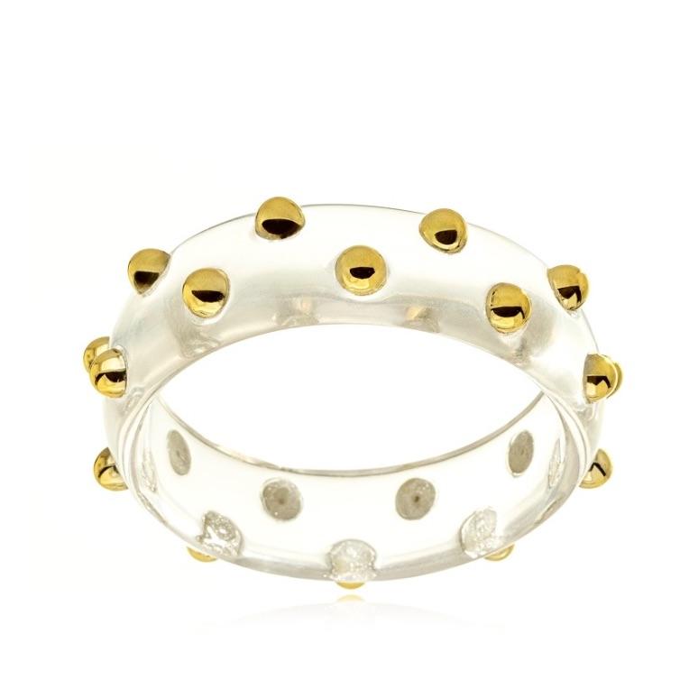 BRACELETE ACRÍLICO COM DETALHES DOURADOS