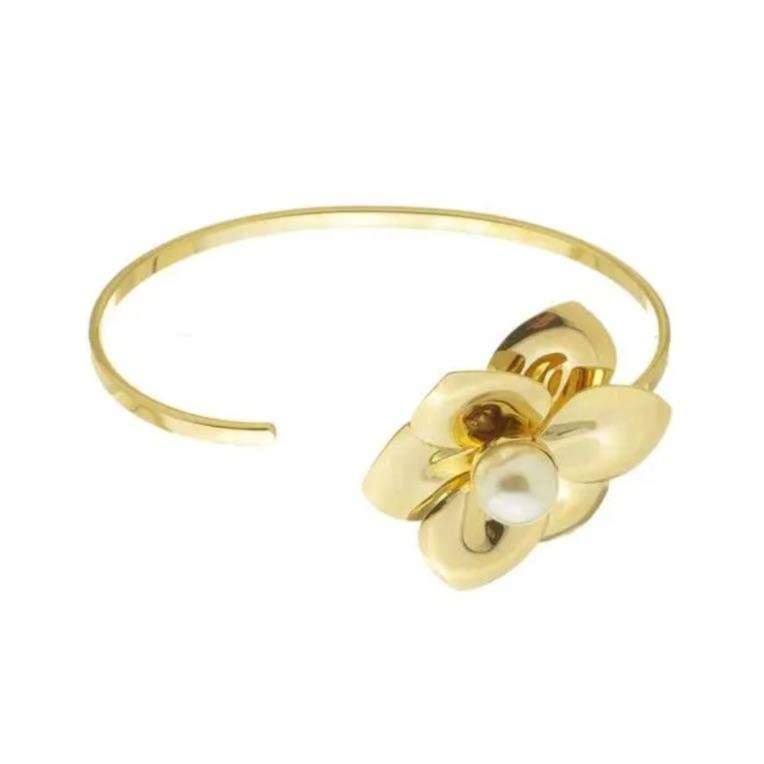 BRACELETE FLOR COM PÉROLA