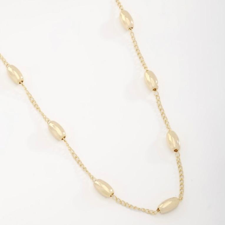 COLAR COM ESFERAS ALONGADAS INTERCALADAS